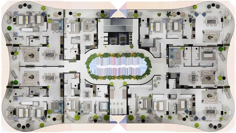Planta arquitectónica del nivel 3 de Ikonic Tower