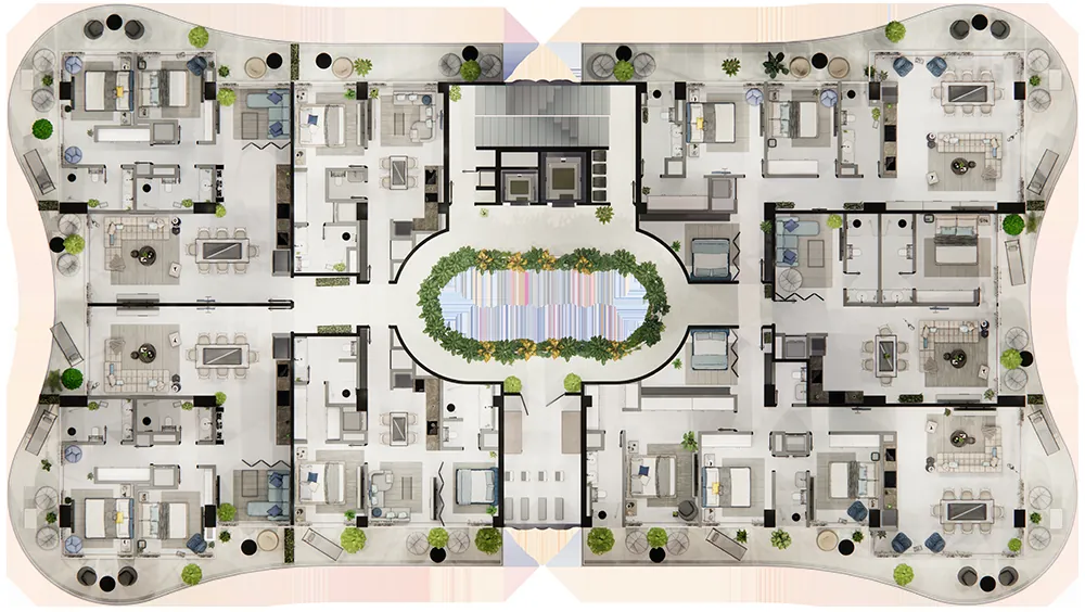 Planta arquitectónica del nivel 5 de Ikonic Tower