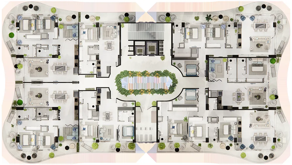 Planta arquitectónica del nivel 6 de Ikonic Tower